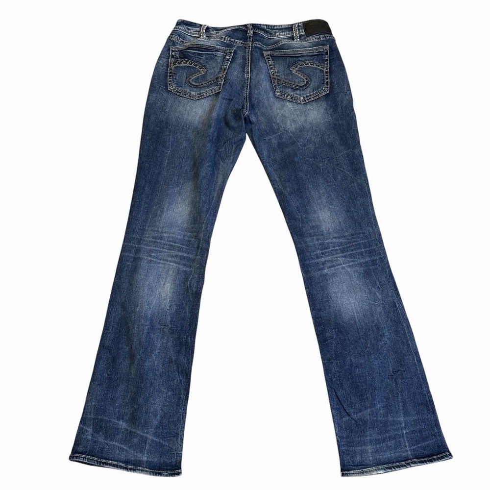 Silver Jeans Suki High Boot Women's Size 33x35 Dark Wash Stretch Denim Jeans - Picture 2 of 9